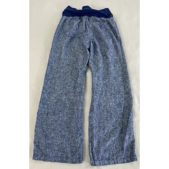 Old Navy Maternity Linen-Blend Blue Waistband Wide Leg Pants Medium - Picture 8 of 9